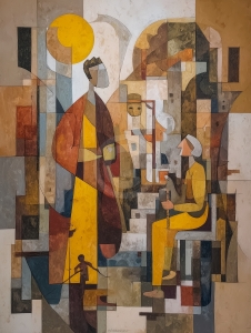 Scena familiare astratta