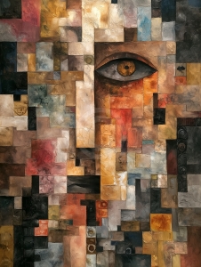 Mosaique abstraite avec oeil