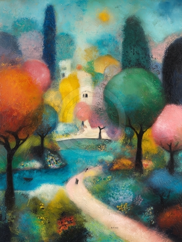 Sentiero colorato nel parco