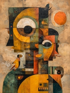 Abstract Bird and Circles