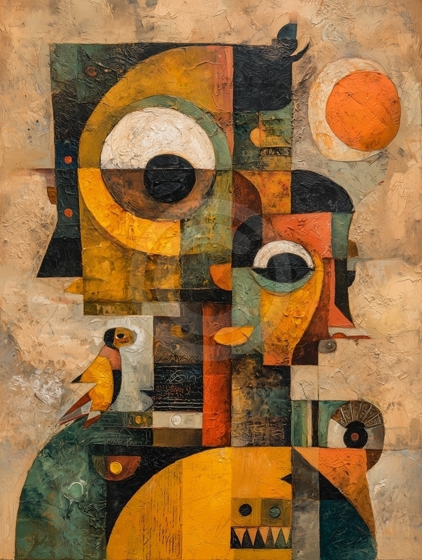 Abstract Bird and Circles