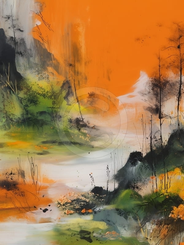 Abstract Orange Landscape