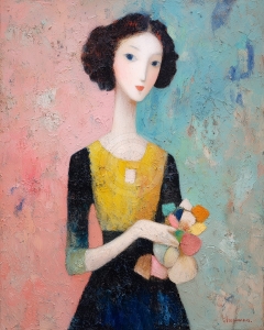Chica con Flores