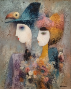 Dos Figuras con Sombreros