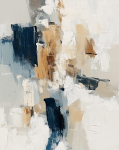 Abstract Navy and Beige