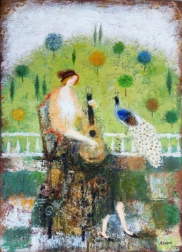 Musician and Peacock