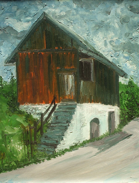 Old Barn In Pieniny Mountains Painting