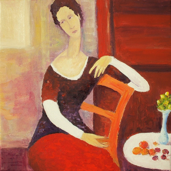 Still Life With Seated Woman Painting