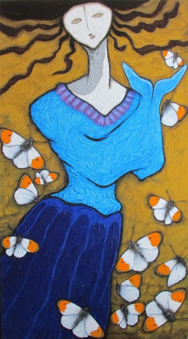 White Wings With Orange Tips Painting