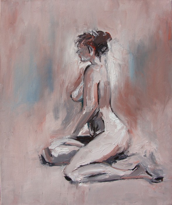 Sitting Nude Painting