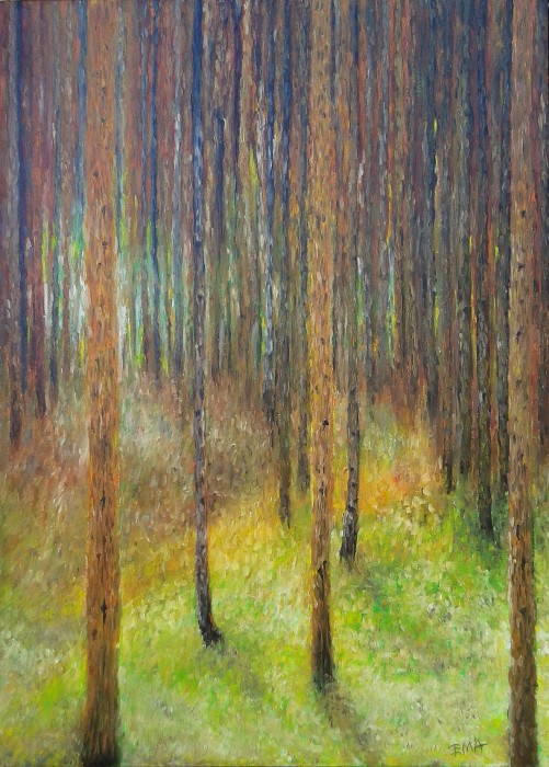 Homage To Klimt Pine Forest 2 Painting