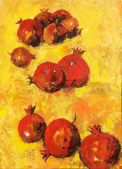 Still Life With Anar (Pomegranates) Painting