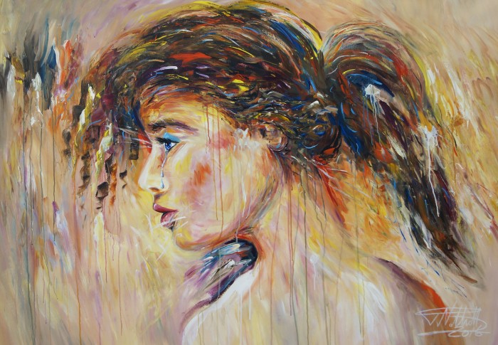 Faces: Melancholy Tears Xl 1 Painting