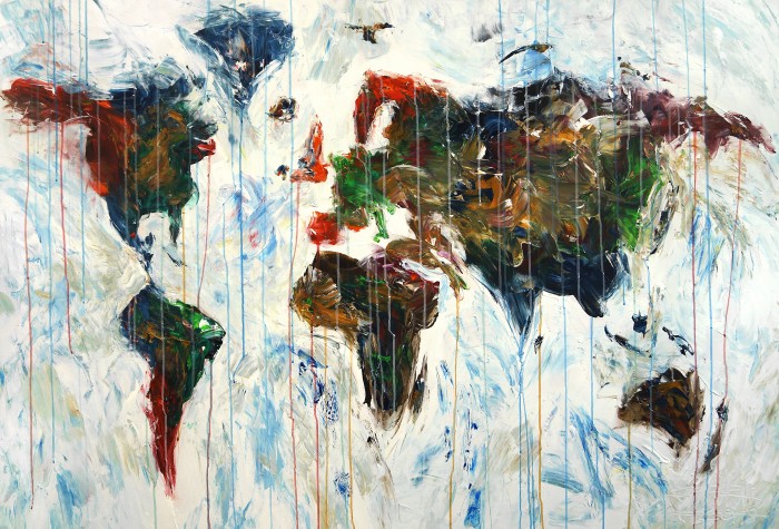 Abstract World Map Xl 2 Painting