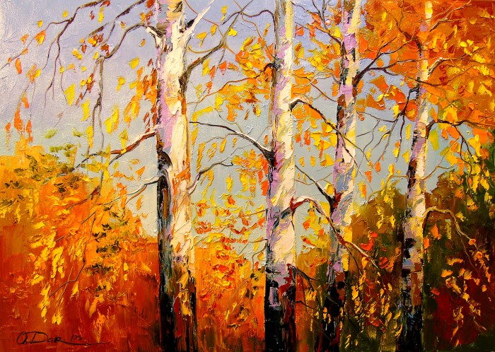 Autumn Birch Painting
