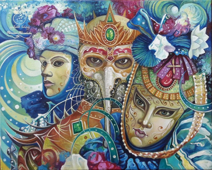 Venetian Masquerade. Painting
