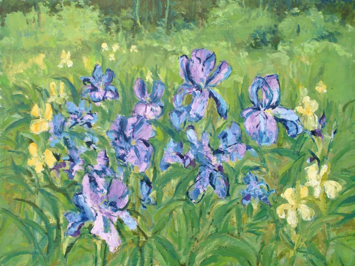 Irises In My Garden Painting
