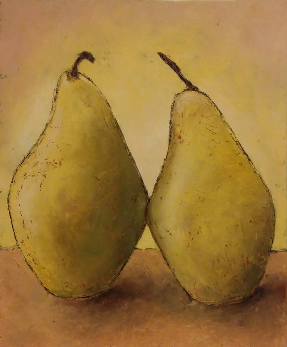 Yellow Still Life With Pears Painting