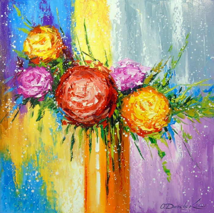 Bouquet Of Bright Flowers Painting