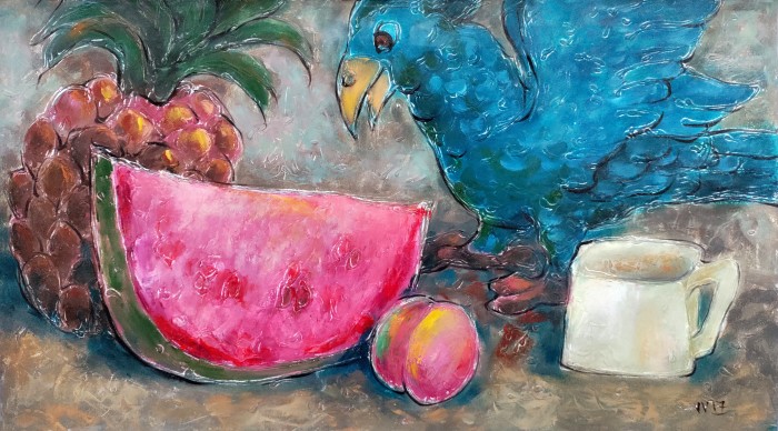 Blue Parrot Painting
