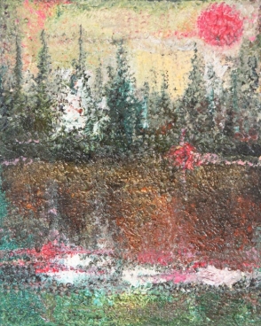 Pink Sun (Dew) Painting