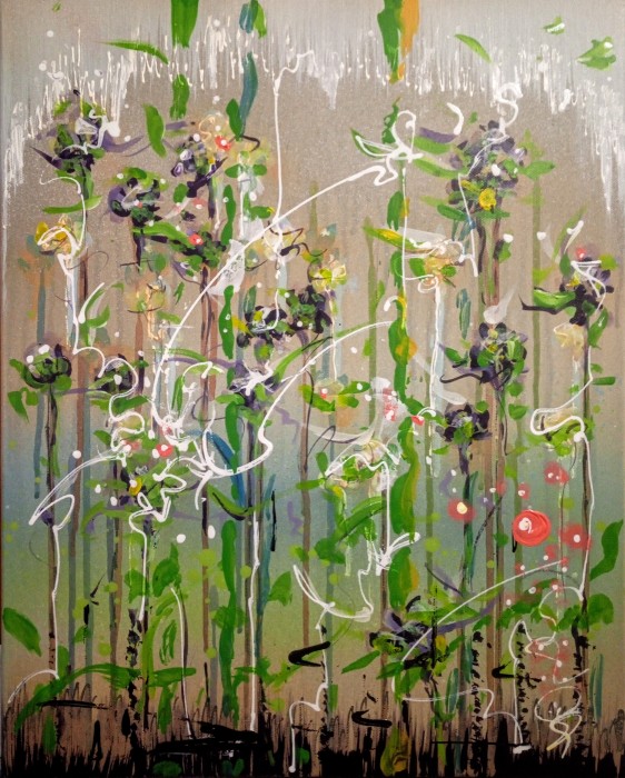 Resettlement Of Flowers. Floristic Abstraction G Painting