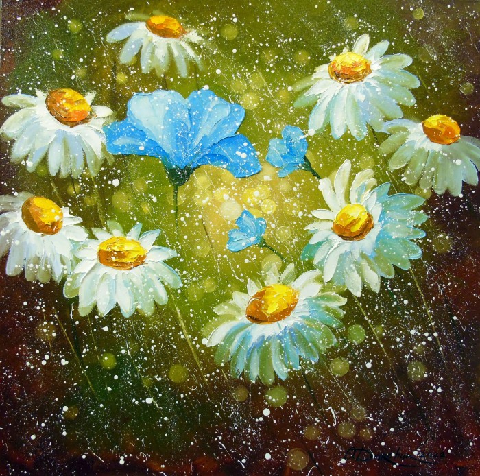Daisies In The Field Painting