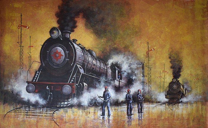 Nostalgia Of Indian Steam Locomotives_35 Painting