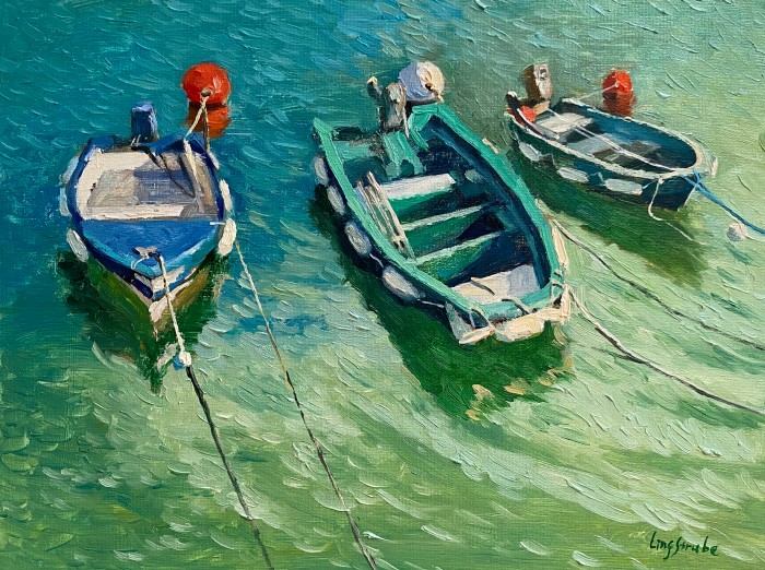 Franch Seascape - Boats Painting