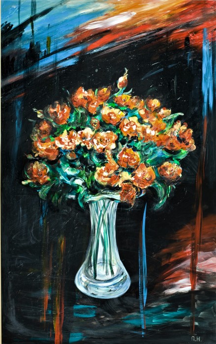 Orange Roses Painting