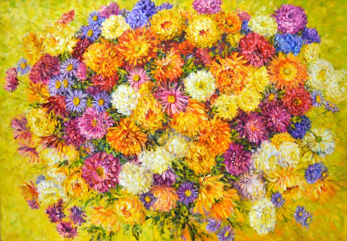 Asters And Chrysanthemums Painting