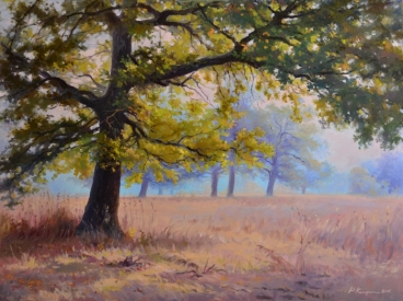 Autumn in an oak grove