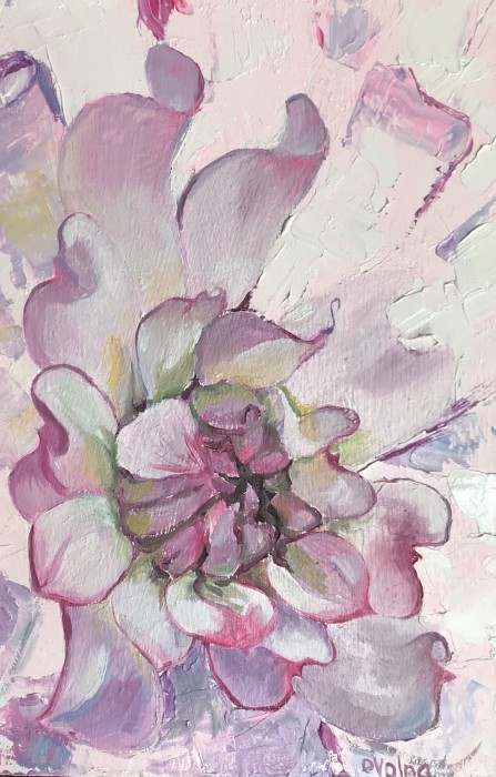 White Pink Dahlia Painting