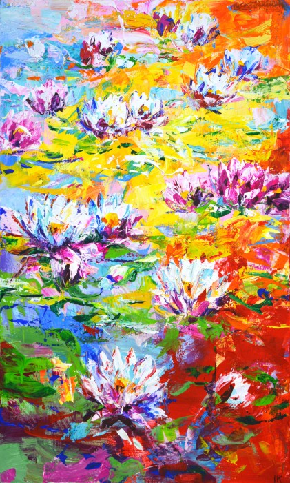 Summer. Water Lilies. Painting