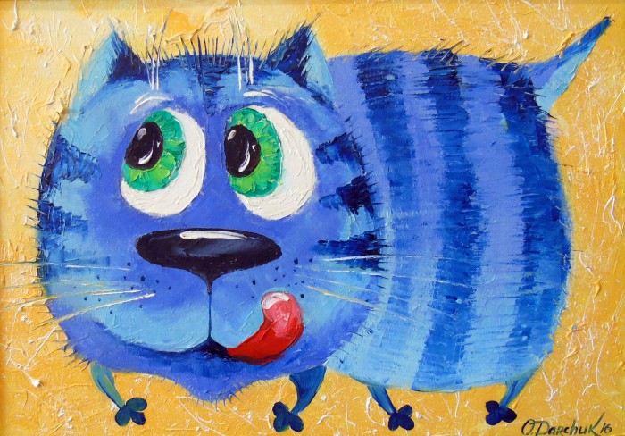 Hungry Cat Painting