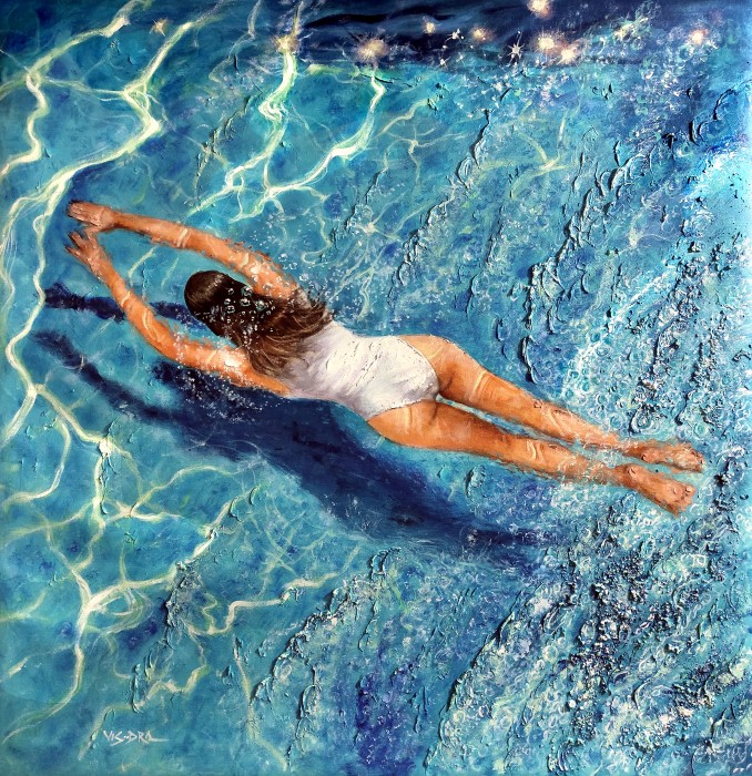 Girl swimming61 Painting