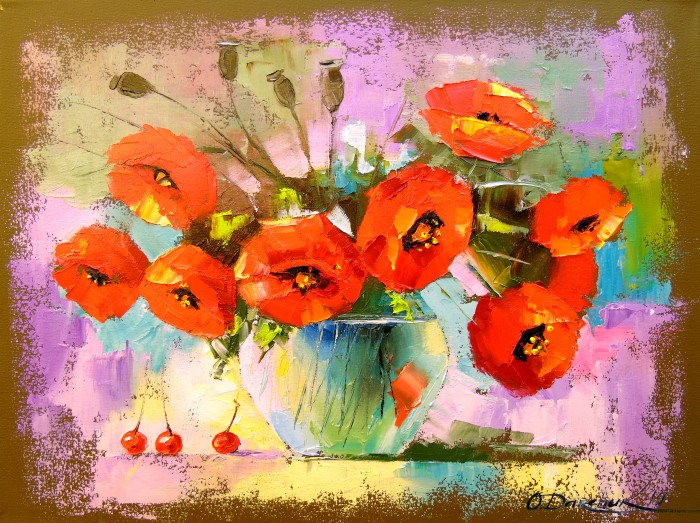 A Bouquet Of Poppies In A Vase Painting