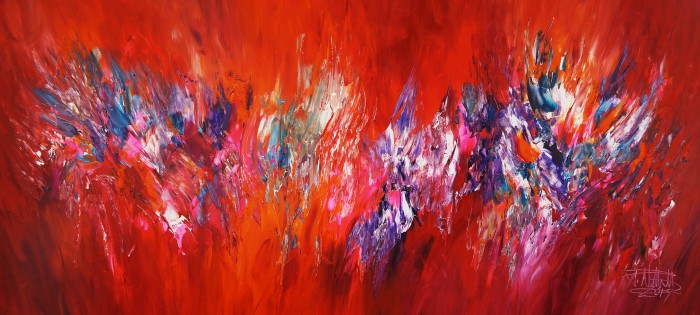 Slim: Red Energy Abstraction 1 Painting