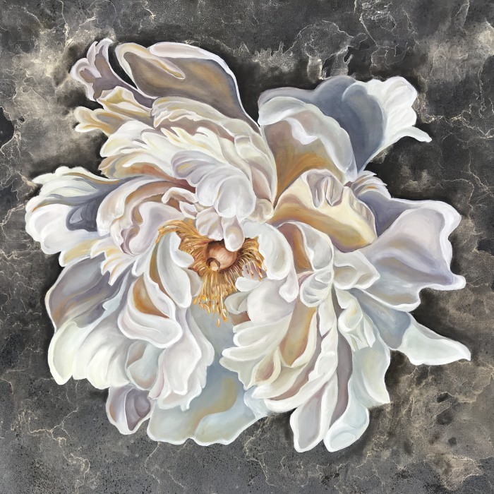 Whispers of Gold: A Mesmerizing Honey White Peony in Room 2