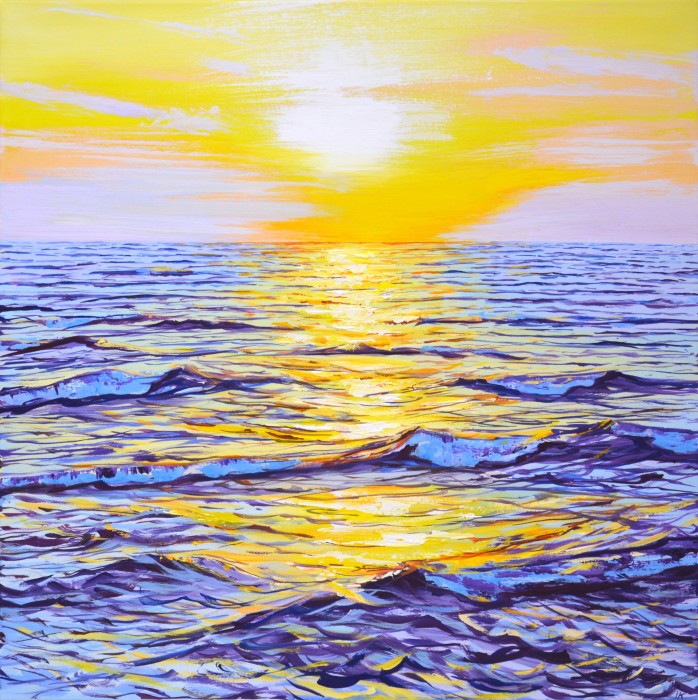 Ocean. Sunset 5. Painting