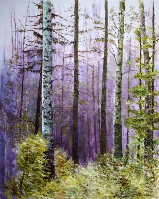 In The Darkblue Forest Painting