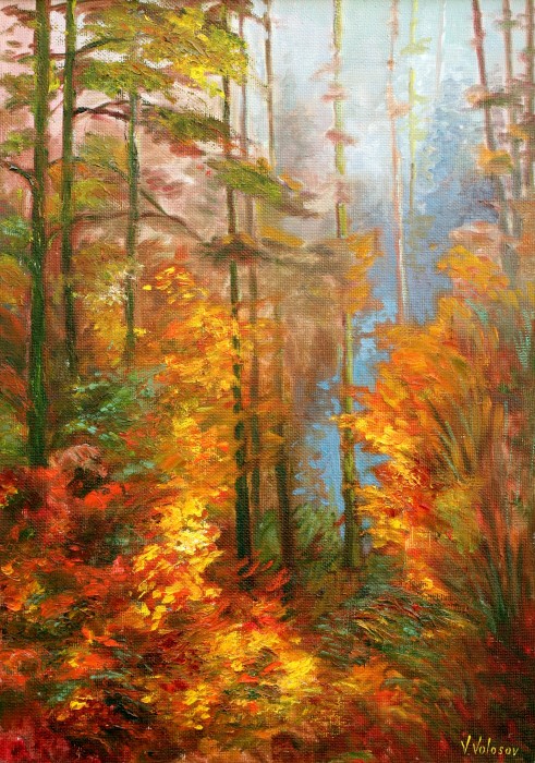 Landscape With Red Colors Painting