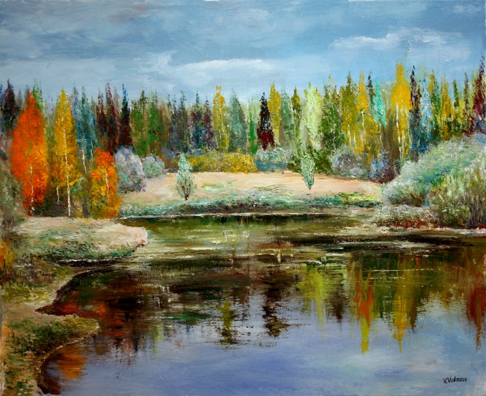 Lake In The Forest Painting