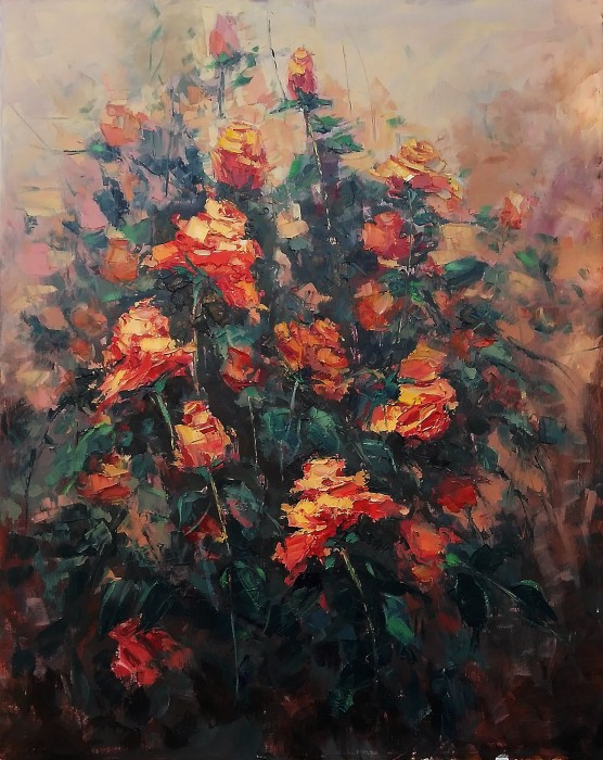 Twilight Roses Painting