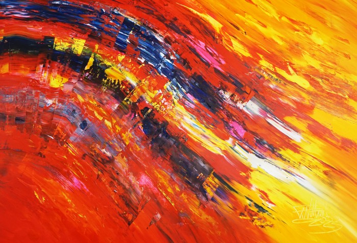 Yellow Red Energy Xl 4 Painting