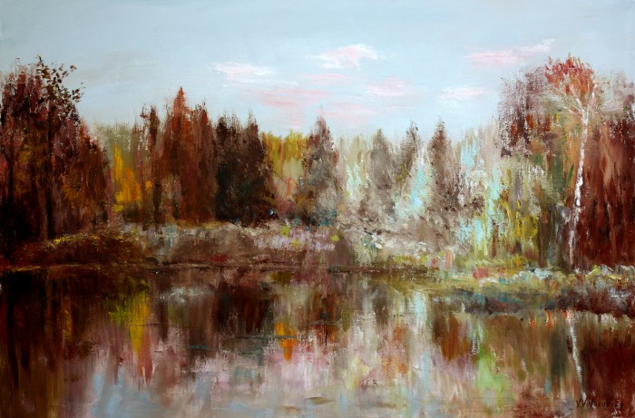 Forest Lake Painting