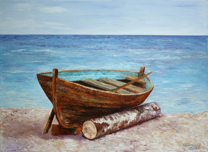 Very Old Boat Painting