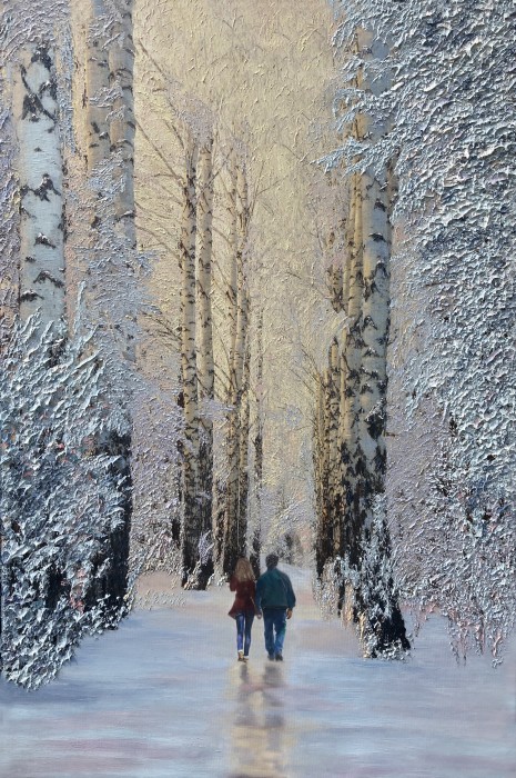 A Winter's Walk Painting