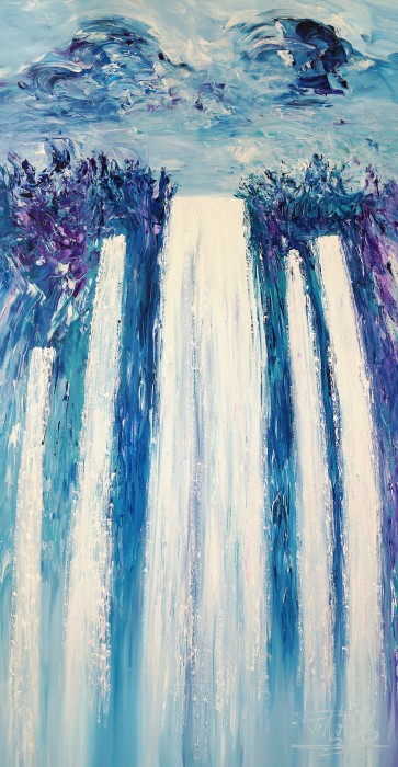 Turquoise Mystery Waterfall L 1 Painting